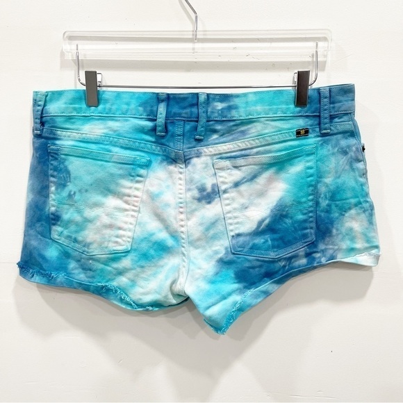 Lucky Brand Tie-Dye Riley Shorts Denim Festival Size 14 / 32 - Picture 2 of 10